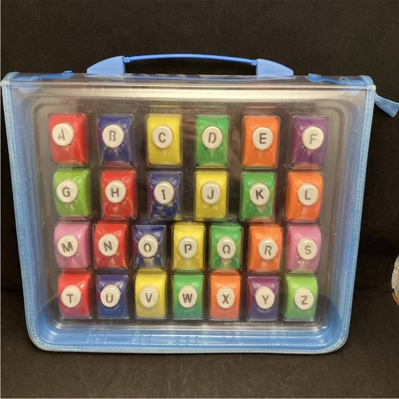 Alphabet A-Z Metal Paper Punch 26 piece Set with Zipper Carrying Case - Picture 1 of 4